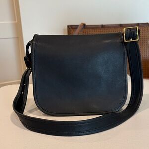 Coach 1970’s 80’s? Black Leather Flap Saddlebag—GORGEOUS!! Fabulous Condition!